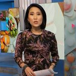 Vicky’s black floral print sheath dresson NBC News Daily