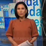 Vicky’s orange puff sleeve dress on NBC News Daily