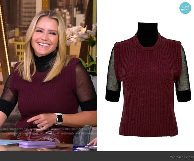 Victoria Beckham Double Layer Short Sleeve Jumper worn by Sara Haines on The View