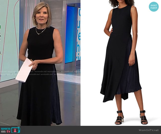 Vince Mixed Panel Dress worn by Kate Snow on NBC News Daily