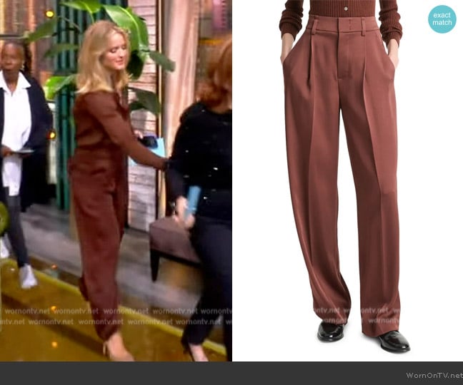 Vince Satin Wide Leg Pants worn by Sara Haines on The View