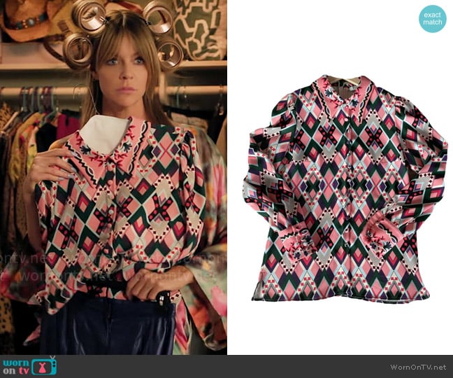 Vivetta Printed Blouse worn by Morgan Gillory (Kaitlin Olson) on High Potential