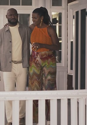 Viv's printed pants and orange top on Bel-Air