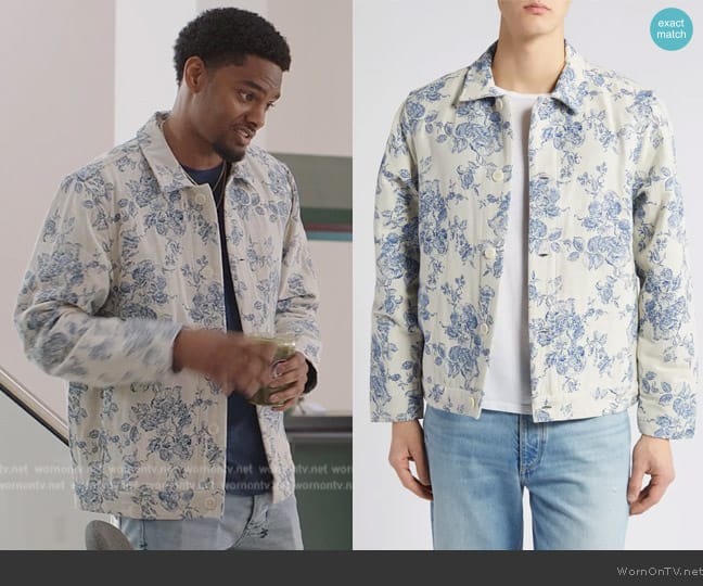 Wax London Iggy Floral Toile Jacquard Jacket worn by JR (Sylvester Powell) on All American Homecoming