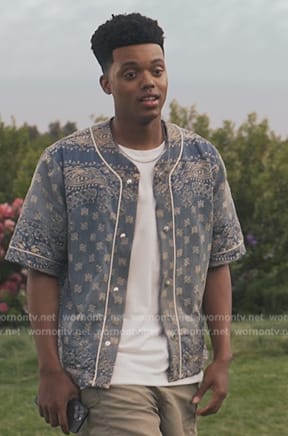 Will's blue printed shirt on Bel-Air