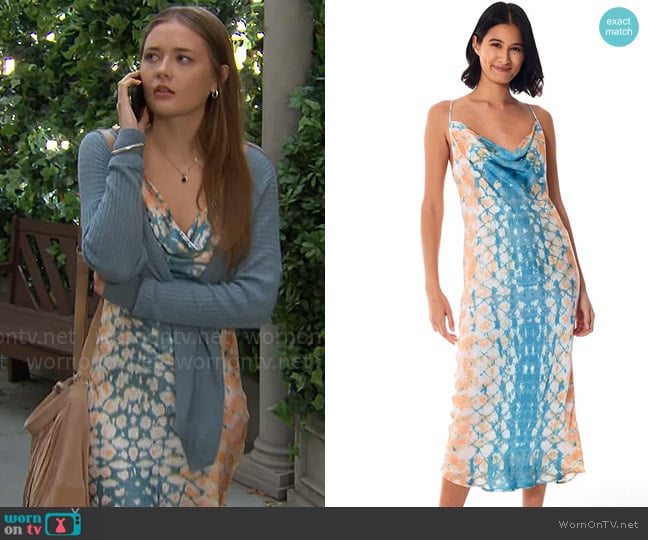 Young Fabulous & Broke Sweetie Slip Dress in Malibu Boa worn by Faith Newman (Reylynn Caster) on The Young and the Restless