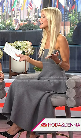 Zanna Roberts Rassi's grey strapless top and skirt on Today