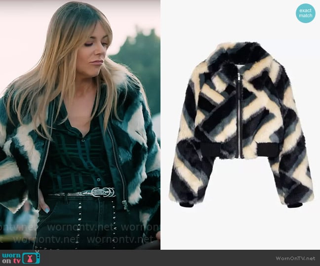 Zara Jacquard and Faux Fur Jacket worn by Morgan Gillory (Kaitlin Olson) on High Potential