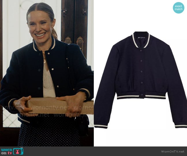 Zara Bomber Jacket worn by Joanne (Kristen Bell) on Nobody Wants This