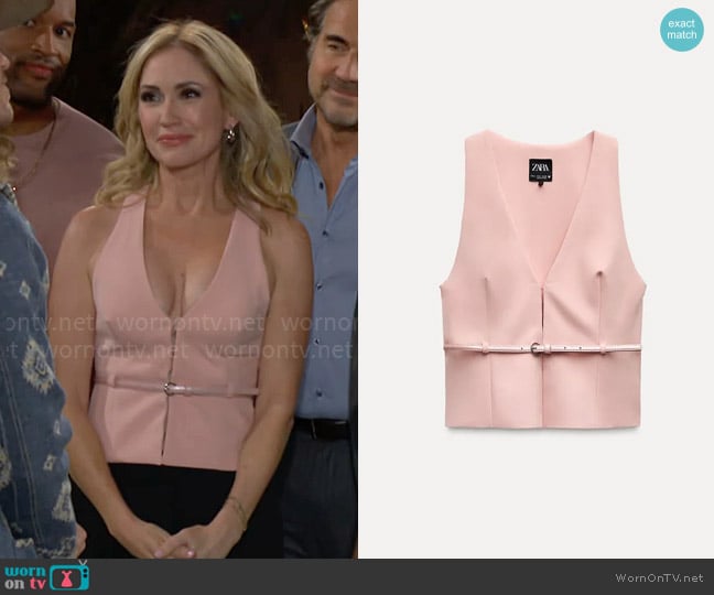 Zara Belted Vest Top worn by Bridget Forrester (Ashley Jones) on The Bold and the Beautiful