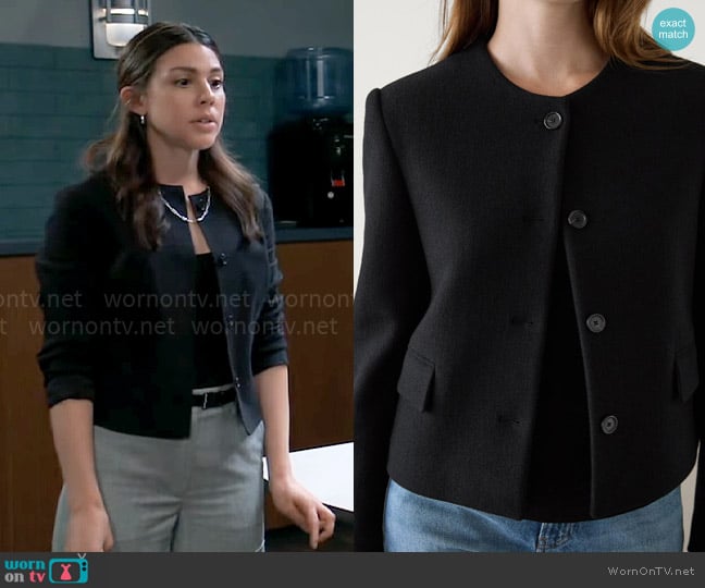 Zara Short Blazer with Crew Neck worn by Kristina Corinthos-Davis (Kate Mansi) on General Hospital