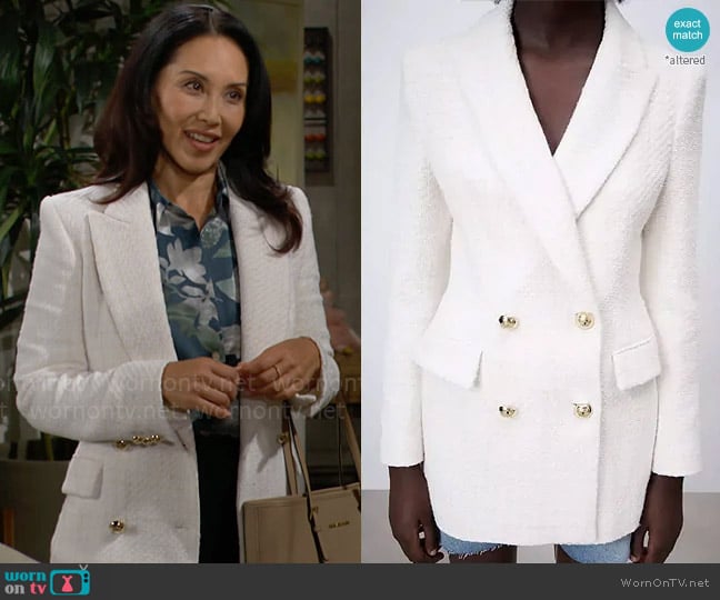 Zara Textured Blazer Dress worn by Li Finnegan (Naomi Matsuda) on The Bold and the Beautiful