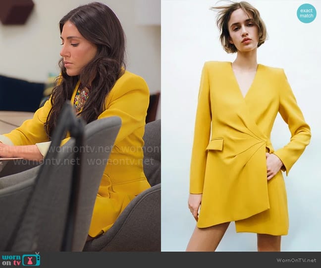 Zara Draped Blazer Dress worn by Chloe Tucker Caine on Owning Manhattan