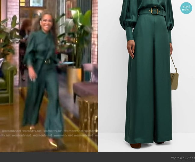 Zimmermann Illustration Belted Silk Pants worn by Sunny Hostin on The View