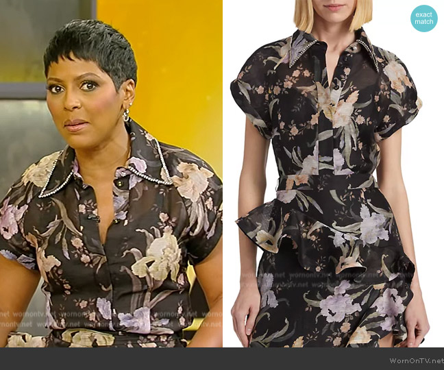 Zimmermann Eden Fitted Blouse worn by Tamron Hall on Tamron Hall Show