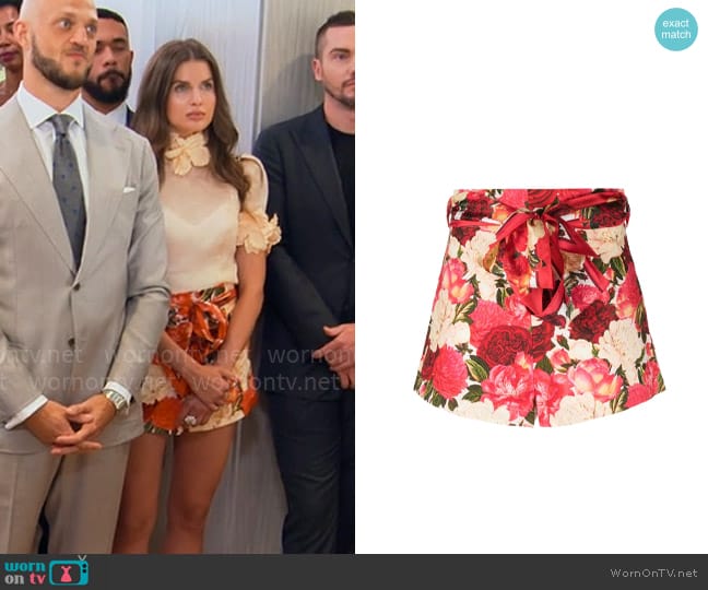 Zimmermann Wonderland Floral Linen Shorts worn by Jessica Markowski on Owning Manhattan