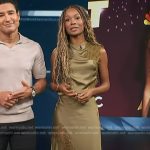 Zuri’s green lace top and skirt on Access Hollywood