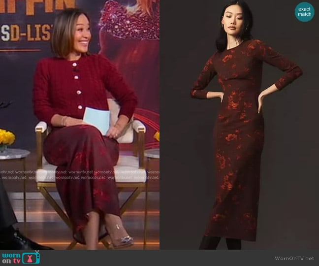 Reformation Tommie Knit Midi Dress worn by Eva Pilgrim on Good Morning America