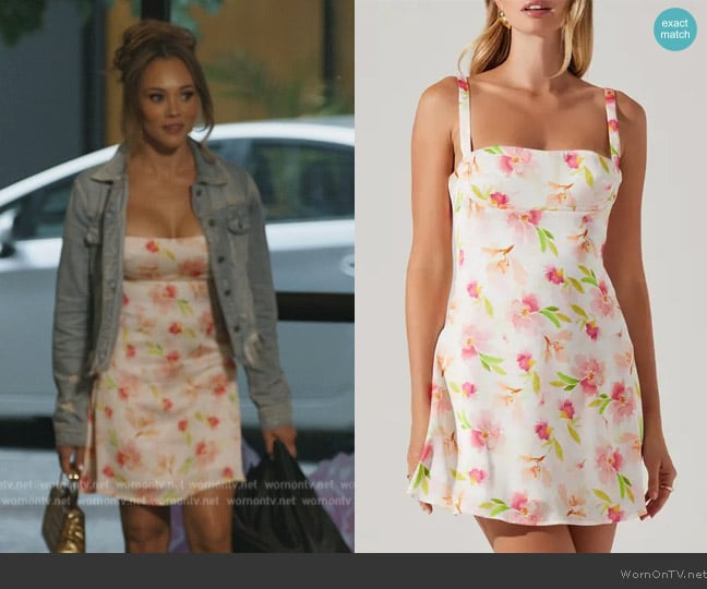 Ashley’s floral print mini dress on RHOP