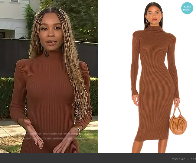 ASTR the Label Abilene Sweater Dress worn by Zuri Hall on Access Hollywood