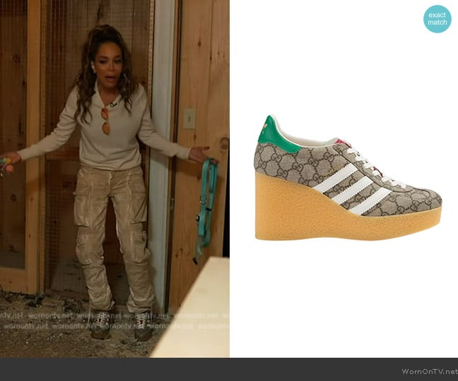 Adidas x Gucci Beige GG Monogram worn by Sunny Hostin on The View