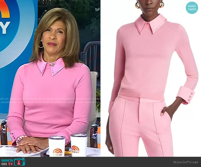 Alice + Olivia Porla Collared Sweater worn by Hoda Kotb on Today