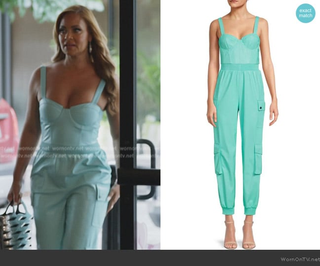 Gizelle’s blue leather jumpsuit on RHOP