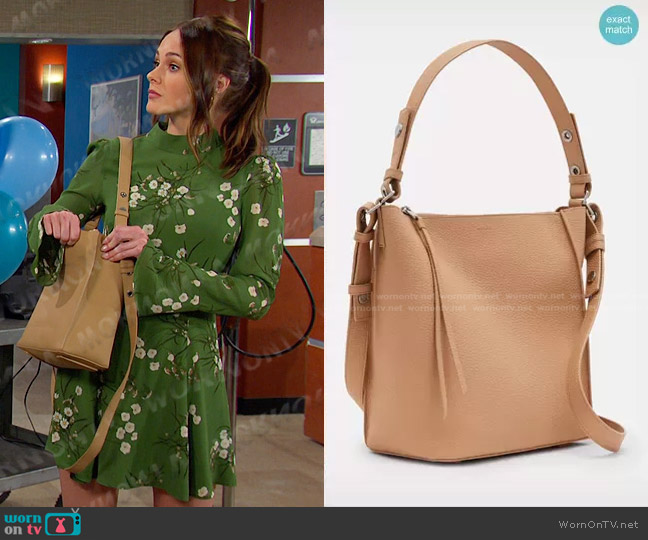 All Saints Kita Leather Crossbody Bag worn by Stephanie Johnson (Abigail Klein) on Days of our Lives