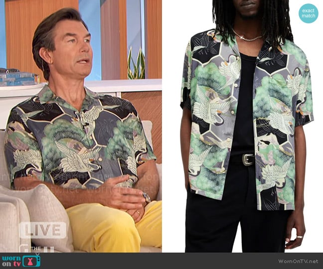 All Saints Naga Print Camp Shirt worn by Jerry O'Connell on The Talk