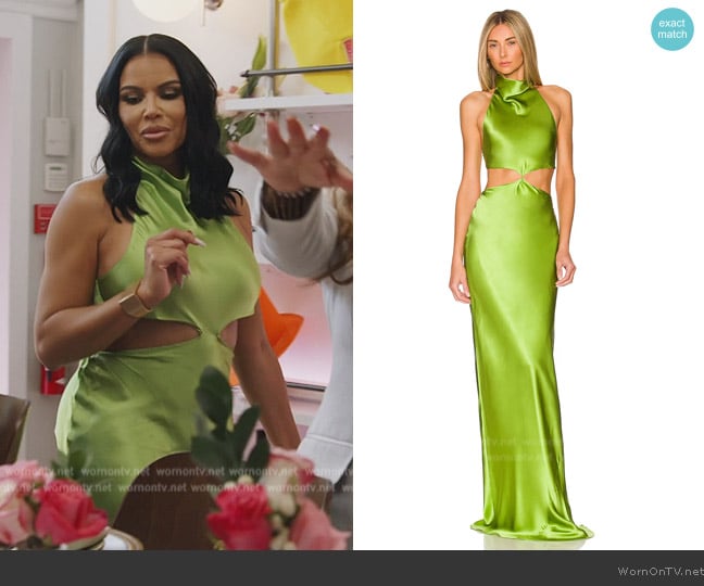 Amanda Uprichard x REVOLVE Kaye Maxi Dress worn by Mia Thornton on The Real Housewives of Potomac