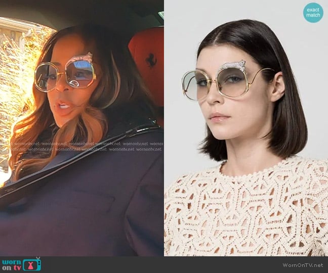 Anna-Karin Karlsson Rose Et Le Reve Sun Sunglasses worn by Mary Cosby on The Real Housewives of Salt Lake City