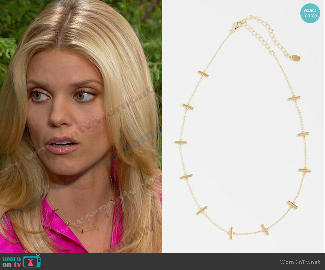 Argento Vivo Bar Station Chain Choker Necklace worn by Marine Greene (AnnaLynne McCord) on Days of our Lives