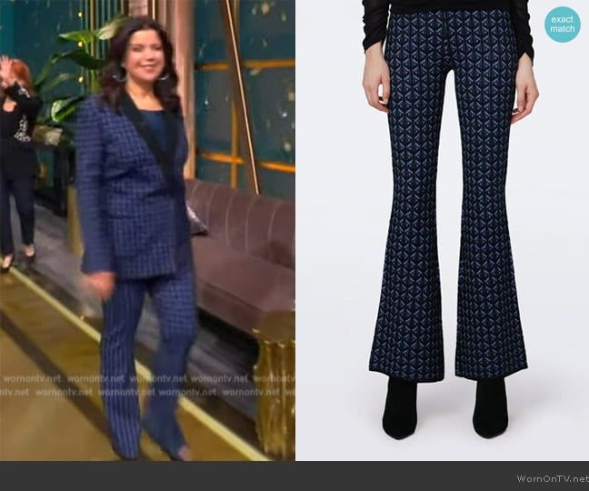 Diane von Furstenberg Ashdon Knit Jacquard Pants worn by Ana Navarro on The View