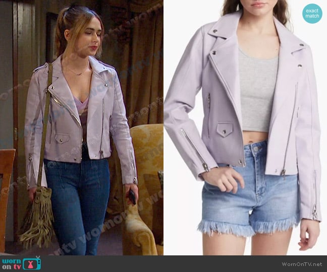 Holly’s lavender moto jacket on Days of our Lives