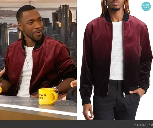 Boss Hanry Ombre Bomber Jacket worn by Jay Pharoah on The Drew Barrymore Show