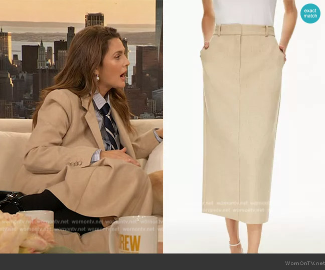 Babaton Chisel Maxi Skirt worn by Drew Barrymore on The Drew Barrymore Show