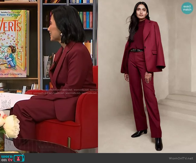 Banana Republic Lido Blazer and Lido Pants worn by Vicky Nguyen on NBC News Daily