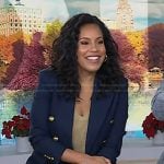 Sheinelle’s navy blazer with gold buttons on Today