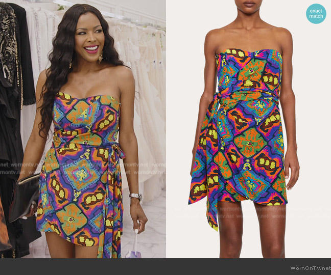 Rodebjer Bologna Rihad Wrap Dress worn by Stacey Rusch on The Real Housewives of Potomac