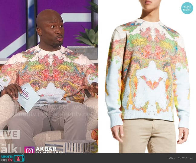 Burberry Burly Map Print Cotton Sweatshirt worn by Akbar Gbajabiamila on The Talk