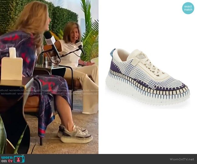 Chloe Nama Platform Sneaker in Cosmic Blue worn by Maria Shriver on Today