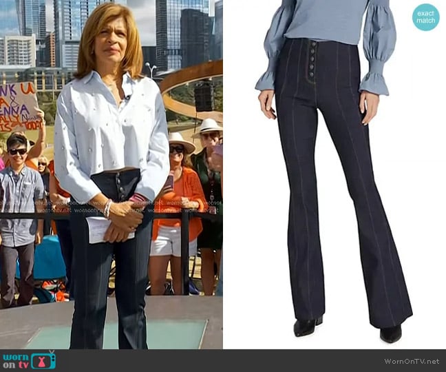 Cinq a Sept Carolina Seamed Flared Jeans worn by Hoda Kotb on Today