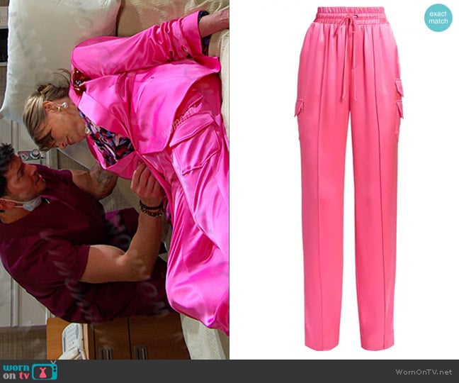 Bonnie’s pink satin pants on Days of our Lives