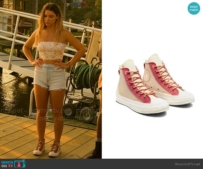 Converse Chuck 70 High in Colorblock Overlay Rhubarb Pie worn by Sarah Cameron (Madelyn Cline) on Outer Banks