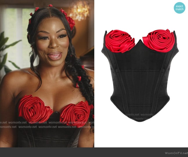 Cristina Savulescu Flower Applique Corset worn by Keiarna Stewart on The Real Housewives of Potomac