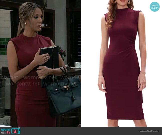 Diane von Furstenberg Darrius Dress in Wine Pink worn by Natalia (Eva LaRue) on General Hospital