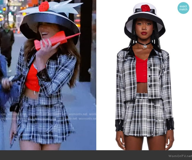 Brynn’s plaid blazer and skirt on RHONY