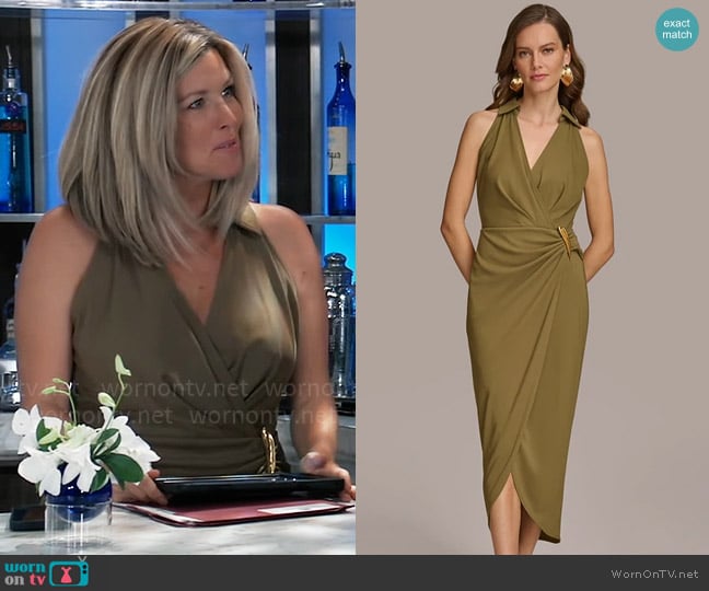 Donna Karan  Asymmetric Gathered Tear-Drop Dress worn by Carly Spencer (Laura Wright) on General Hospital