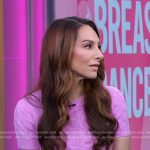 Dr. Elizabeth Comen’s pink cable knit short sleeve sweater on Good Morning America