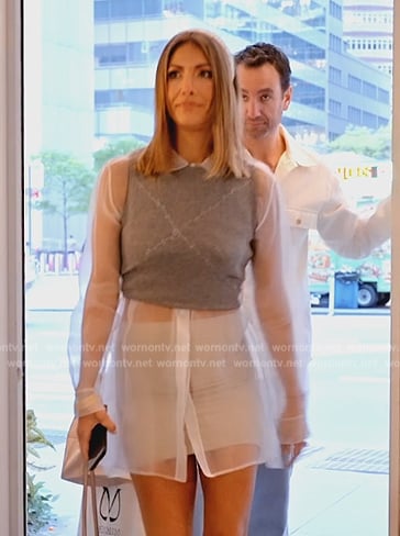 Erin's white sheer oversized shirt on The Real Housewives of New York City